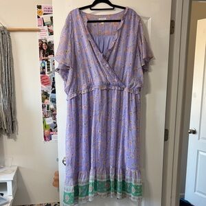 LC Lauren Conrad Purple Floral Maxi Dress